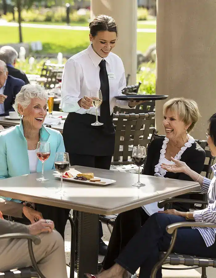 Elderly ladies sitting at a restaurant at Stoneridge Creek