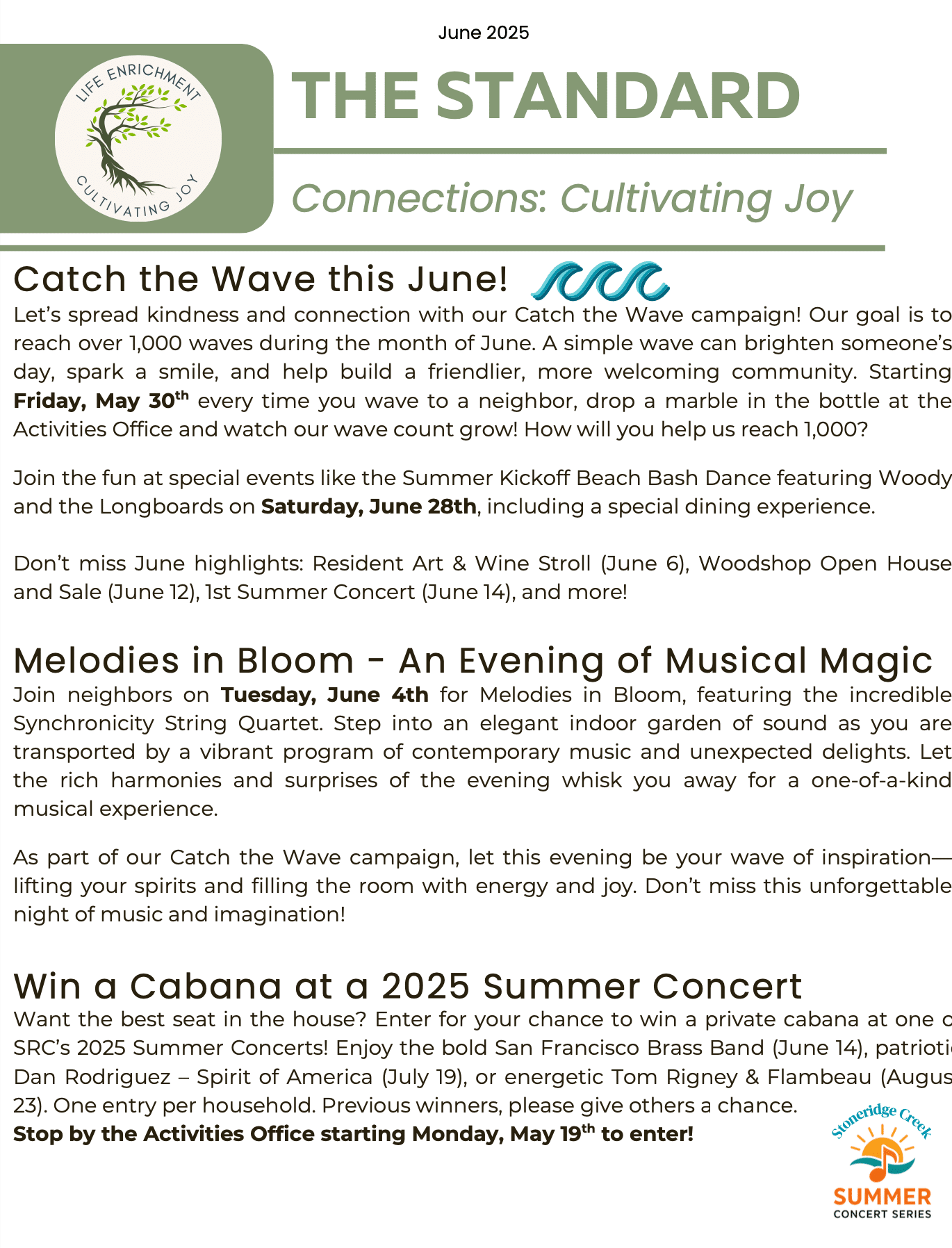 The Standard June Newsletter